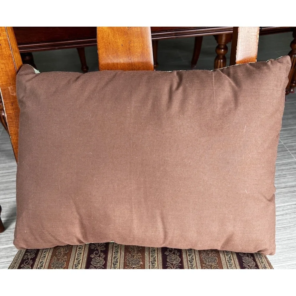 Tapestry Throw Lumbar Pillows Snowman Christmas Holly Poinsettia Bells‎ Set Of 2